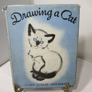 Vintage 1943 Drawing a Cat Book by Clare Turlay Newberry HC DJ